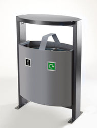 2 Compartment Powder Coated External Recycling Bin - 78 Litre