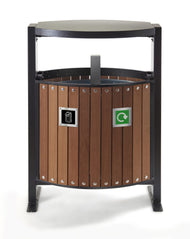 Wood Effect External Recycling Bin - 78 Litre