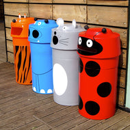 Animal Face Recycling Bin Set