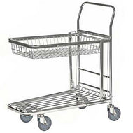 Folding Basket Top Shelf Stock Trolley