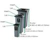 Compact Colour-Coded Recycling Bin – 75L