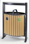Wood Effect External Recycling Bin - 78 Litre