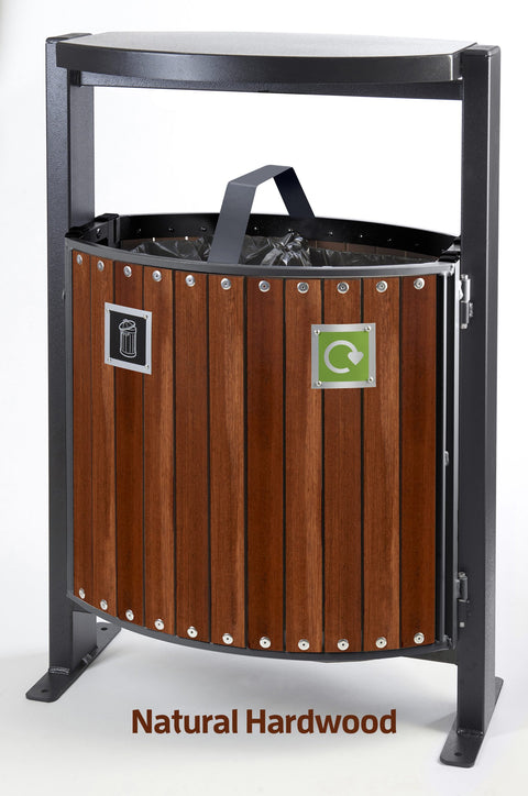 Wood Effect External Recycling Bin - 78 Litre