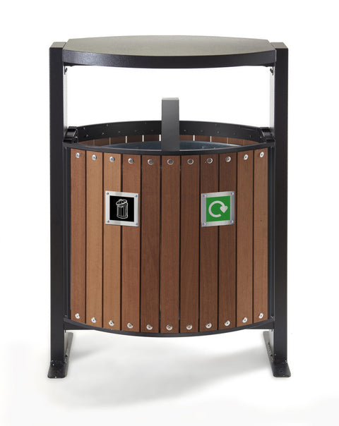 Wood Effect External Recycling Bin - 78 Litre