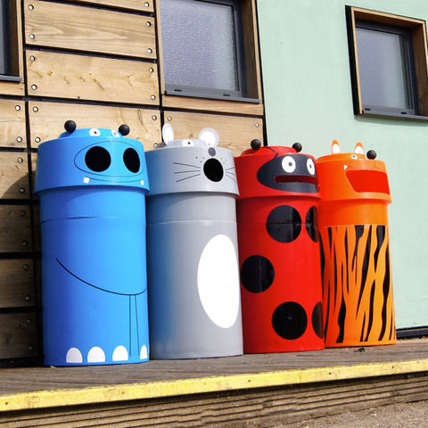 Animal Face Recycling Bins