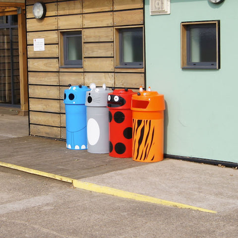 Animal Face Recycling Bins