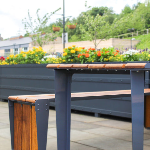 Arc Outdoor Table and Bench Set