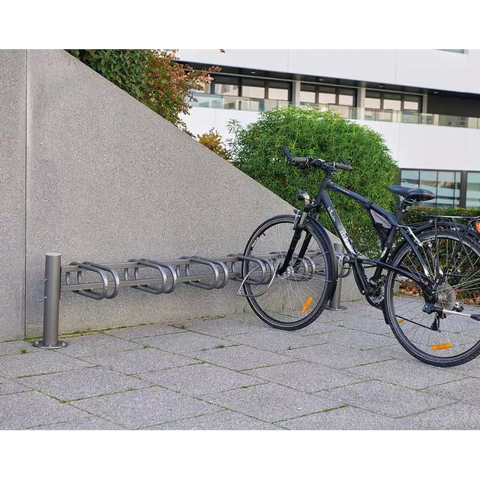 District Cycle Rack with Polished Steel End Cap