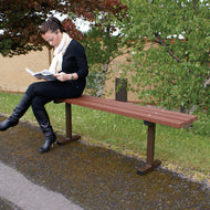 Eco Plastic and Steel Bench with Backrest