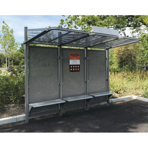 Friendly Stop Bus Shelter with Steel Outer Panels