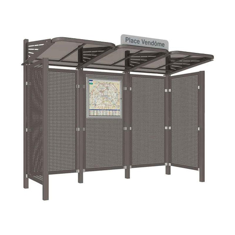 Friendly Stop Bus Shelter with Steel Outer Panels