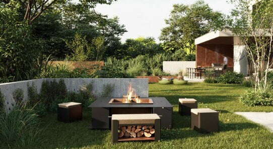 Ash Outdoor Fire Pit and Log Storage - Jaydee Living