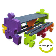 Jigsaw Table with Bench Set