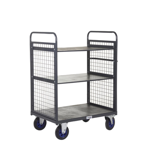 Heavy Duty Distribution Trolley with 2 Adjustable Shelves
