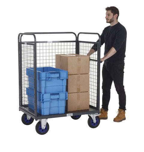Heavy Duty Distribution Trolley with 3 Adjustable Shelves
