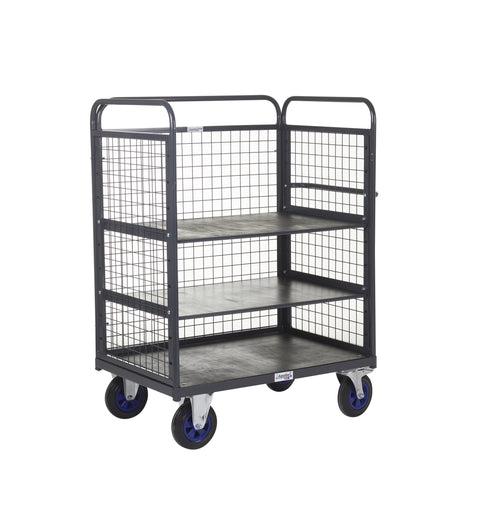 Heavy Duty Distribution Trolley with 3 Adjustable Shelves