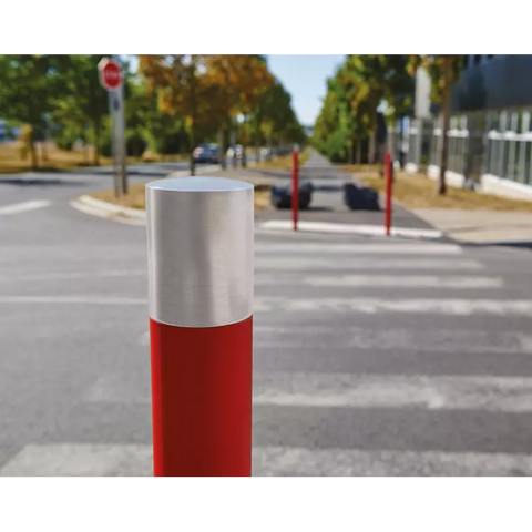 Steel Bollard with Polished Steel End Cap DDA Compliant