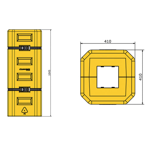 Space-Saving Polywrap Column Guard