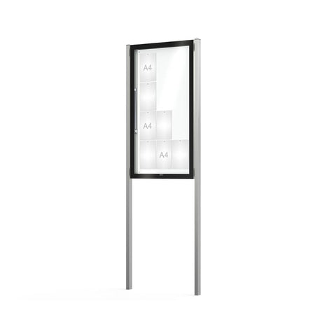 Slimline Poster Display with Upright Posts - 80mm