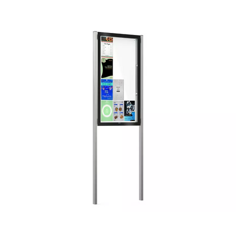 Slimline Poster Display with Upright Posts - 80mm