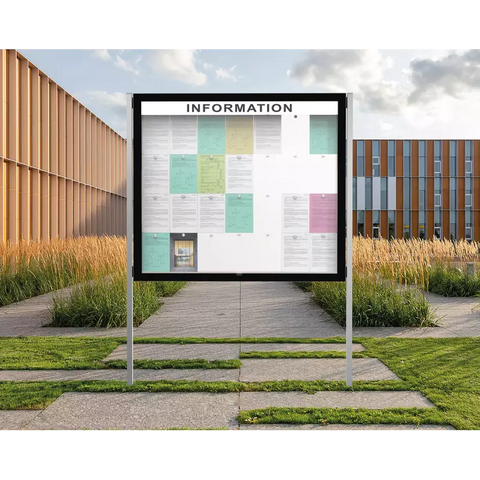 Slimline Poster Display with Upright Posts - 80mm