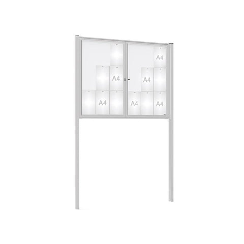 Twin-Door Legacy Display Board with Upright Posts