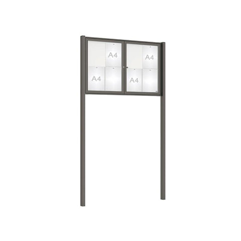 Twin-Door Legacy Display Board with Upright Posts