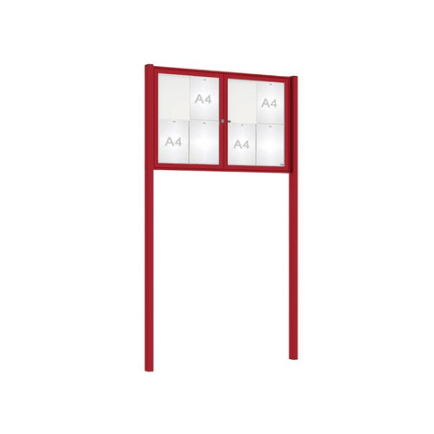 Twin-Door Legacy Display Board with Upright Posts