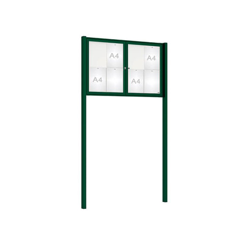 Twin-Door Legacy Display Board with Upright Posts