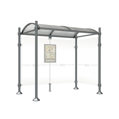 District Polished Steel Bus Shelter