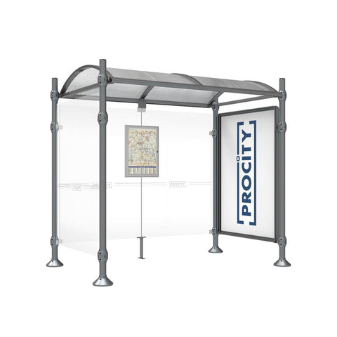 District Polished Steel Bus Shelter