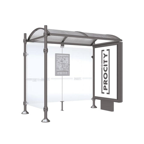 District Polished Steel Bus Shelter