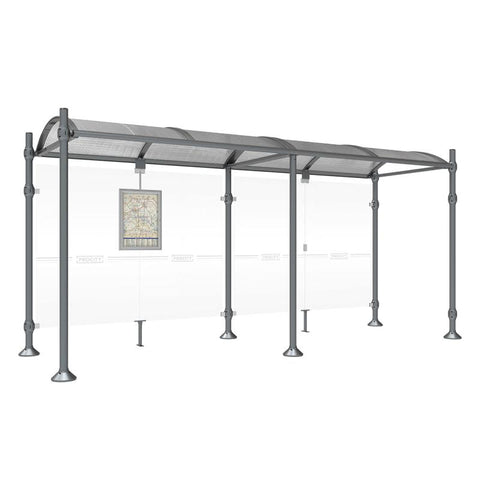 District Polished Steel Bus Shelter