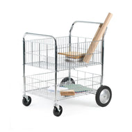 Chrome Plated Wire Tray Trolley with Removable Centre Shelf
