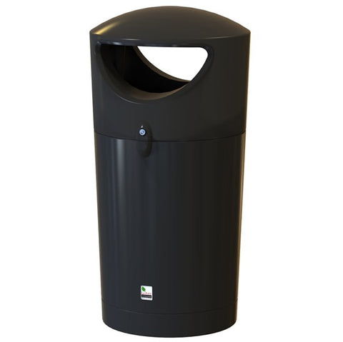 Metro Round Hooded Litter Bin - 120 Litre