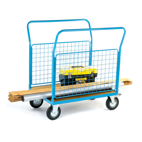 Veneer Platform Trolley with Mesh Sides