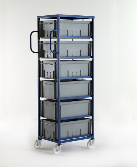 Mobile Tray Rack Complete with Box Trays