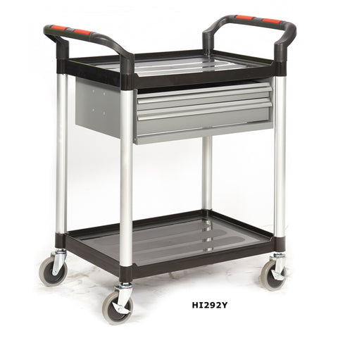 Proplaz Shelf Trolley with Steel Drawers