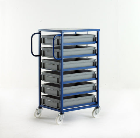 Euro Box Rack Mobile Tray Racks with Euro Container Box Trays - Jaydee Living
