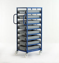 Mobile Tray Racks with Euro Container Box Trays
