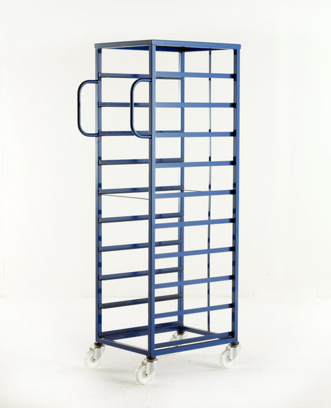 Euro Box Rack Mobile Tray Racks with Euro Container Box Trays - Jaydee Living